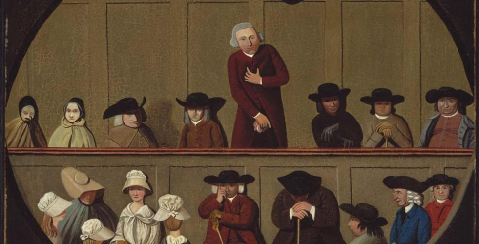 Painting of a Quaker Meeting Painting of a Quaker Meeting